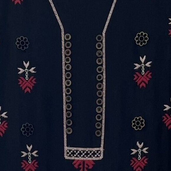 Ulla Johnson Black Aztec Embroidered Intricate Beaded Bohemian Dress Sz 0P - Picture 12 of 16